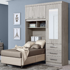 Roupeiro Para Cama Box Solteiro Duster 3 Portas Com Baú - Teka