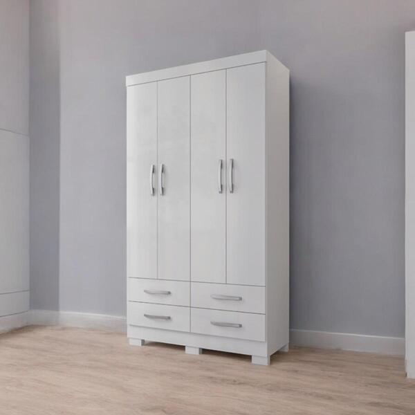Roupeiro Parma 04 Portas E 04 Gavetas Branco
