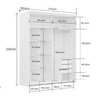 Roupeiro Qualita 2 Pta Freijo 1700x2300x560 Freijó