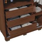 Roupeiro Quarto Solteiro Com Espelho 2 Portas 3 Gavetas 6 Pra