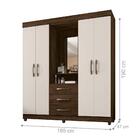 Roupeiro Rachel Off Cacau Com Espelho