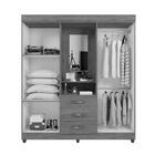 Roupeiro Rachel Off Cacau Com Espelho