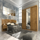 Roupeiro Ravena Plus 3 Portas Slide - 100% MDF - Com Espelho