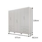 Roupeiro Recife New 06 Portas Branco