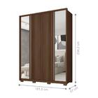 Roupeiro Ripado 4 Portas Com Espelho Santarém Fendi Havana