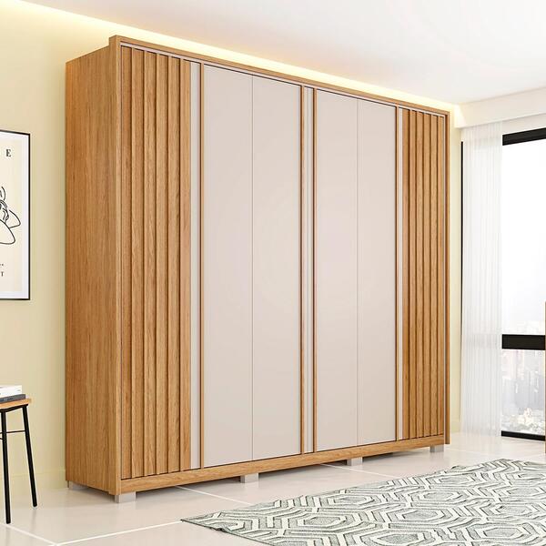 Roupeiro Ripado 6 Portas Algarve Buriti Off White