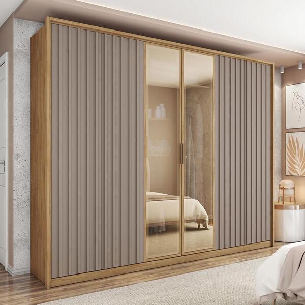 Roupeiro Ripado 6 Portas Braga Buriti Fendi