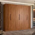 Roupeiro Ripado 6 Portas Casal Milão Nogueira Touch