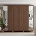 Roupeiro Ripado 6 Portas Com 2 Espelhos Valença Fendi Havana