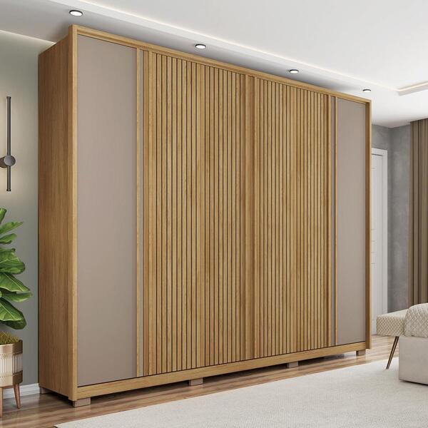 Roupeiro Ripado 6 Portas Vedras Buriti Fendi