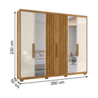 Roupeiro Ripado Com Espelho Meca Freijó Off White