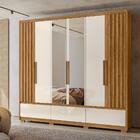 Roupeiro Ripado Com Espelho Moscou Freijó Off White