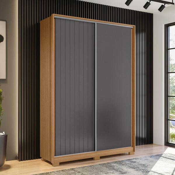 Roupeiro River Portas Flex Nature Branco/titanium 3 Gavetas