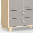 Roupeiro Rope 03 Ptas Matic Moveis Natural Cinza 70656 Quarto