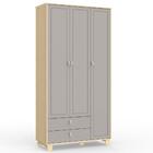 Roupeiro Rope 03 Ptas Matic Moveis Natural Cinza 70656 Quarto