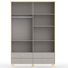 Roupeiro Rope 04 Ptas Matic Moveis Natural Cinza 70660 Quarto