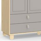 Roupeiro Rope 04 Ptas Matic Moveis Natural Cinza 70660 Quarto