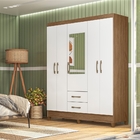 Roupeiro Roth Naturale Branco Com Espelho