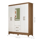 Roupeiro Roth Naturale Branco Com Espelho