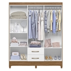 Roupeiro Roth Naturale Branco Com Espelho