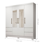 Roupeiro Russell Branco Com Espelho