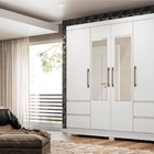 Roupeiro Russell Branco Com Espelho