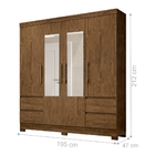 Roupeiro Russell Castanho Wood Com Espelho