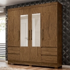 Roupeiro Russell Castanho Wood Com Espelho