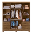 Roupeiro Russell Castanho Wood Com Espelho