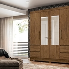 Roupeiro Russell Castanho Wood Com Espelho