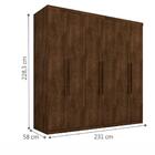 Roupeiro Singapura Casal Seis Portas Malbec