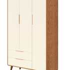 Roupeiro Sol Retro 3 Portas E 2 Gavetas 100%mdf- Freijó Areia