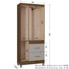 Roupeiro Solteiro 3 Portas 835 Poqq