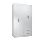 Roupeiro Solteiro 4 Portas 2 Gavetas Branco Star 4.2 Santos A