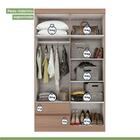 Roupeiro Solteiro 4 Portas Espelho Zeus Carvalho/off White