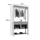 Roupeiro Solteiro Lian Closet 2 Gavetas 4 Prateleiras Moderna