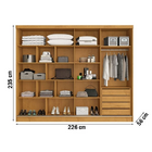 Roupeiro Solteiro Ripado Espelho 2 Portas Galati Made Marcs