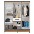 Roupeiro Streep Naturale Branco Com Espelho