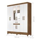 Roupeiro Streep Naturale Branco Com Espelho