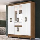 Roupeiro Streep Naturale Branco Com Espelho