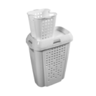 Roupeiro Telado C/ Compartimento Removível 45l Branco E Branc