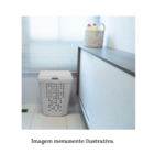 Roupeiro Telado C/ Compartimento Removível 45l Branco E Branc