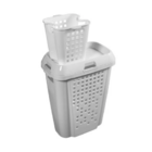 Roupeiro Telado C/ Compartimento Removível 45l Branco E Branc