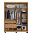 Roupeiro Thor 2 Portas De Correr Espelhado Mel Com Pés Dj Móv