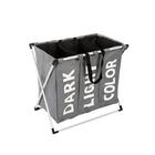 Roupeiro Triplo Cesto Organizador De Roupas Cromado Dobravel