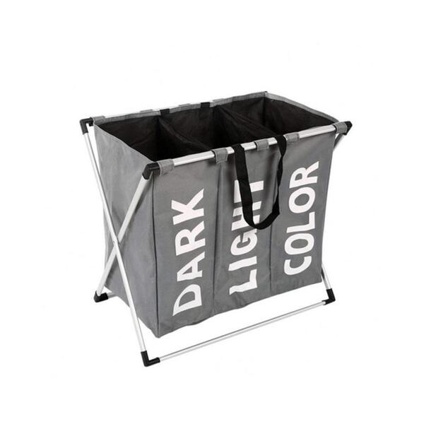 Roupeiro Triplo Cesto Organizador De Roupas Cromado Dobravel