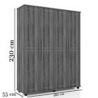 Roupeiro Versatti 4 Portas Freijó Fabrimóveis