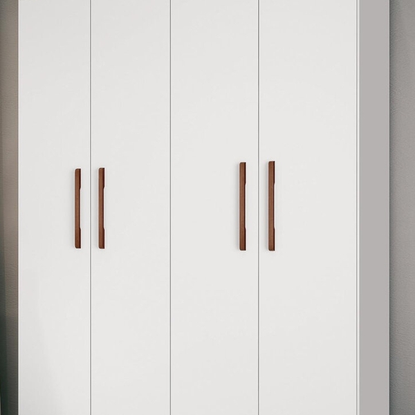Roupeiro Wood New 4 Portas Branco e Hannover