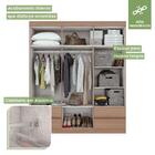 Roupeiro Zeus 6 Portas Com Espelhos Móveis Lopas Carvalho Nat