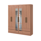 Roupeiro Zeus 6 Portas Com Espelhos Móveis Lopas Carvalho Nat